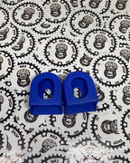 Bike crank boots for safeguarding cranks, colorful black/red/blue design