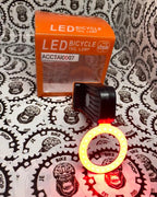 Bright LED circle tail light for rear bike visibility.