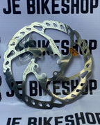 Shimano six-bolt RT66-S 160mm rotor for MTB and road bikes.