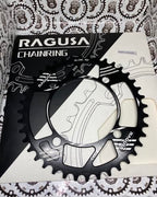 Aluminum MTB chainring 104 BCD black silver finish