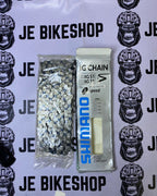 Shimano chain compatible with 8, 9, and 10-11 speed bikes.