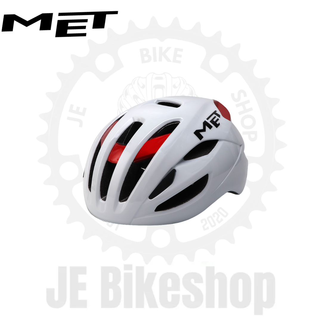 MET RIVALE WHITE/RED MEDIUM HELMET