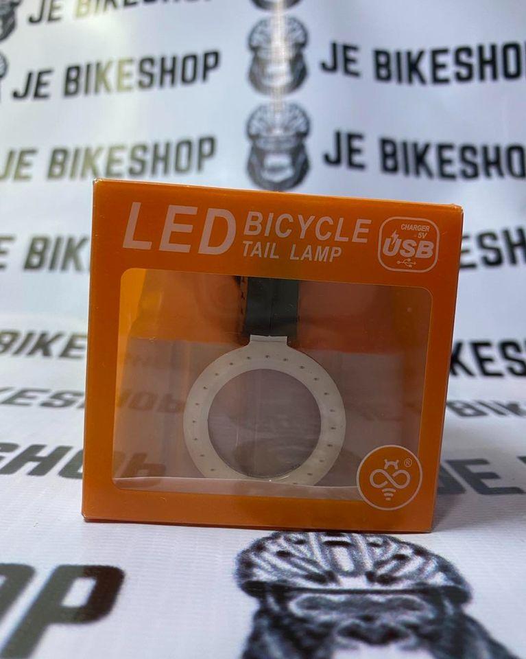 LED circle bicycle tail light for road and MTB bikes.