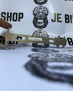 Bike chain checker tool, lightweight aluminum design.