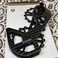 Oversized ceramic pulley wheel set for rear derailleur