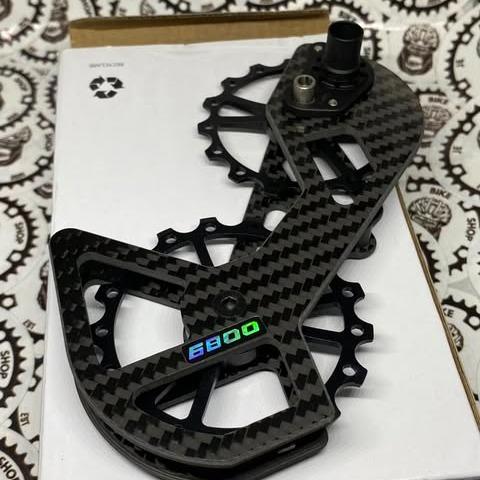 Oversized ceramic pulley wheel set for rear derailleur