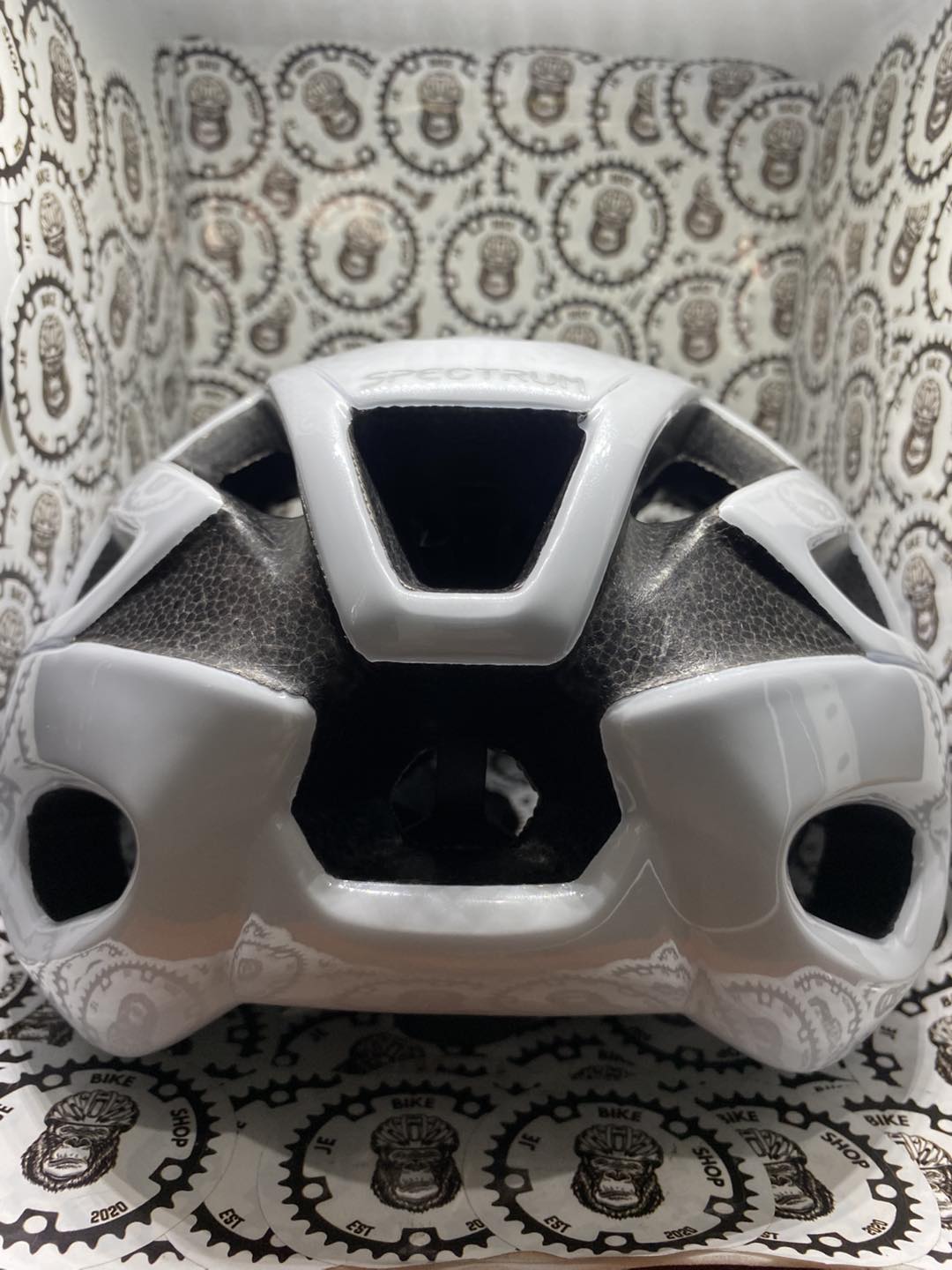 Rudy Project Spectrum helmet, white medium size, Bahrain McLaren edition.