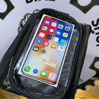 Waterproof frame bag with cellphone holder for bicycles