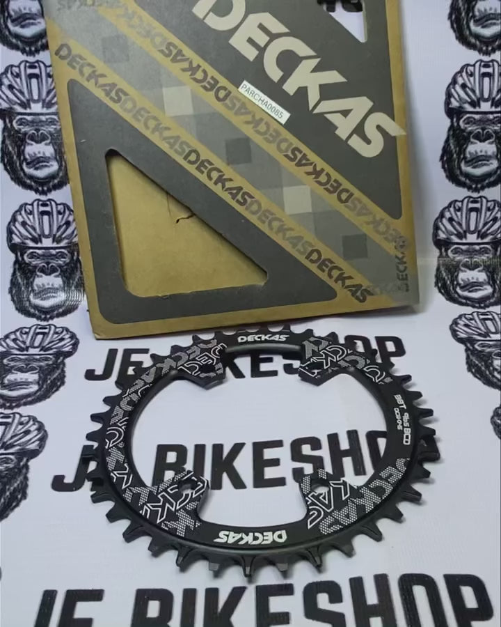 DECKAS 38T CHAINRING ROUND BLACK 96 BCD ASSYMETRIC